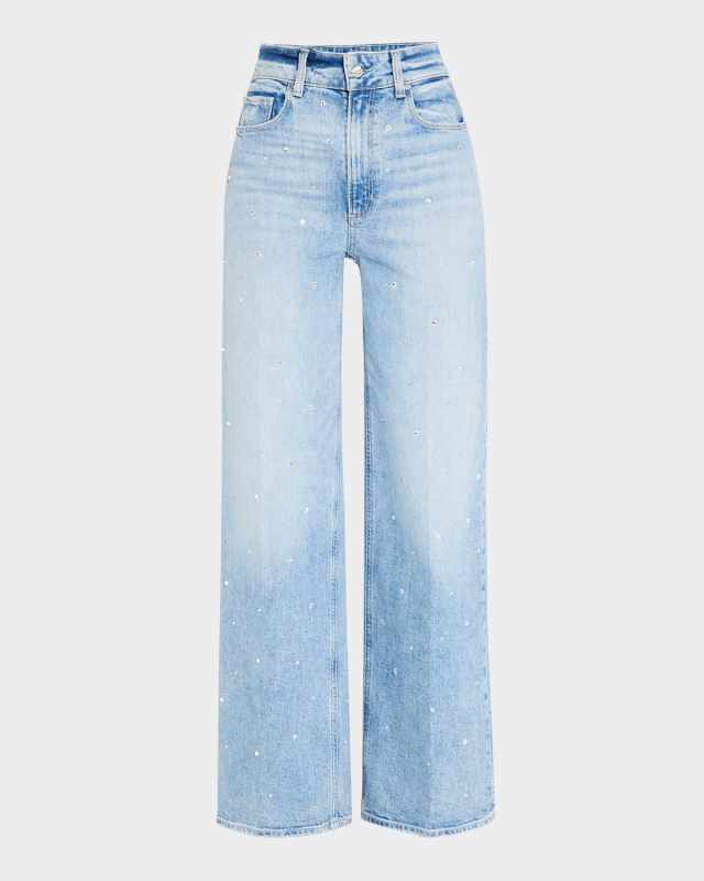 Sasha Embellished Wide-Leg Jeans